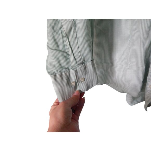 BOTANY 500 men's 17 1/2 34/35 vintage striped button front long sleeve - Picture 6 of 10